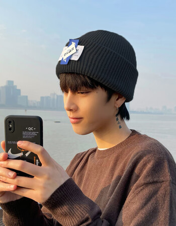 65ギ花花公子高端简约帽子男士潮牌秋冬季个性毛线帽男保暖针织帽男