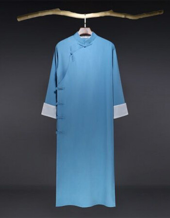 ufcr同款长衫民国服装男女长袍马褂中式伴郎服德云社相声大褂湖蓝2xl