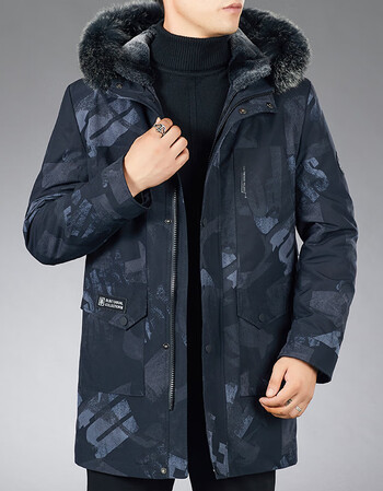 大码男装棉服男外套胖子加肥加大宽松保暖加棉衣迷彩派克服迷彩灰170
