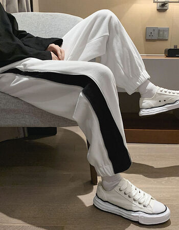 新款春秋款两穿拉链运动卫裤男宽松束脚潮牌韩版潮流裤子痞帅ins阔腿