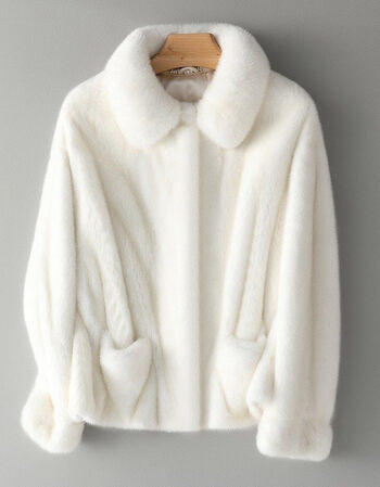 南极人高端轻奢品牌轻奢简约整貂皮草外套女2021时尚白色新款水貂毛