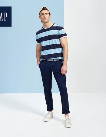 gap官方旗舰店弹力修身休闲长裤子男秋装 320802 海军蓝 30/32(175