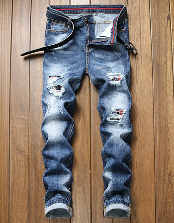 洞牛仔裤男修身磨破小脚裤韩版显瘦紧身铅笔裤百搭弹力嘻哈风乞丐长裤