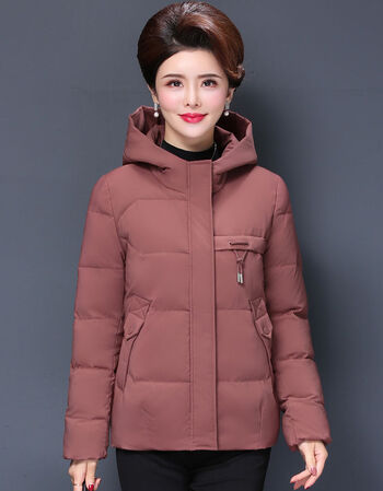 中老年棉服女短款秋冬季新款妈妈装丝棉小款棉袄时尚装棉衣外套焦糖色