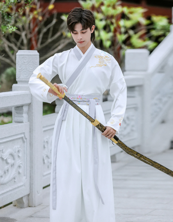 汉服男中国风古风武侠剑客男士大码公子书生套装学生秋冬古装衣服两岸