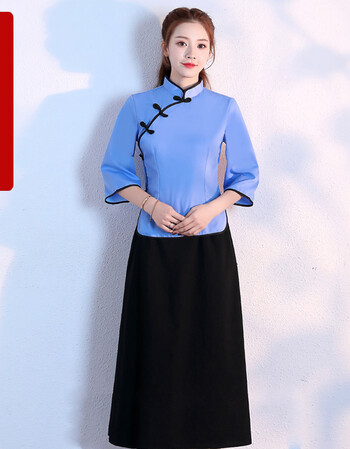 民国学生装女复古班服五四青年装中山装合唱表演出服装民国风女装五四