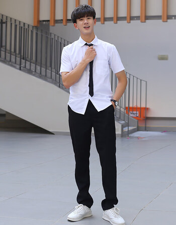 学院风套装中学生大合唱演出服诗歌朗诵服装初高中生班服2019 男短袖