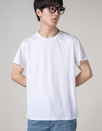 布衣传说夏季纯棉短袖t恤男士打底衫纯色圆领半袖情侣装体恤衣服白色s