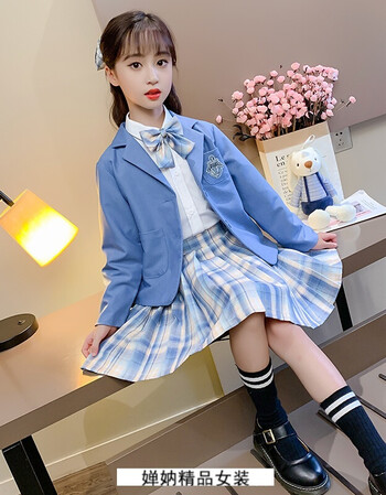 支持国货婵妠小女孩幼稚园jk制服10童岁小学生少女13中大童十岁秋装