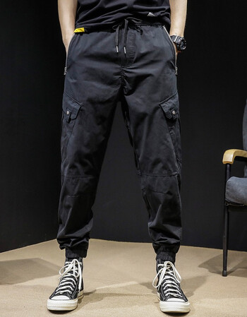 古先森束脚工装裤男宽松休闲裤男士秋冬季厚款哈伦裤男生束脚裤男松紧