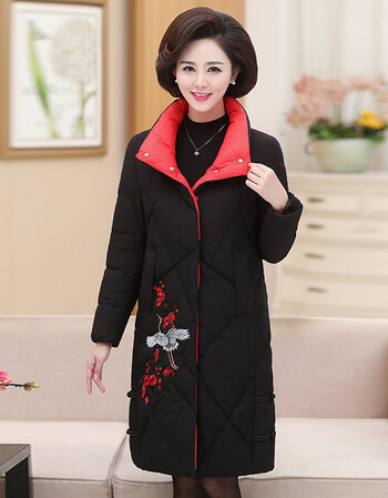 新品【京东优选】中老年女装冬装中长款外套2018新款中年妈妈秋装服