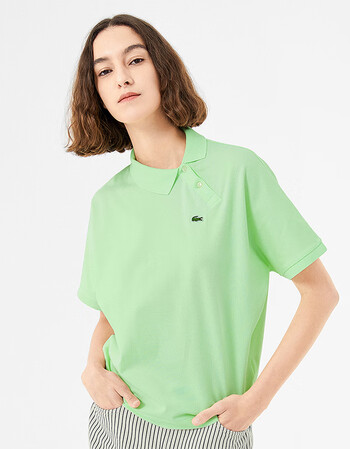 lacoste法国鳄鱼女装21夏季新款宽松透气蝙蝠袖短袖polo衫pf5941 dpk