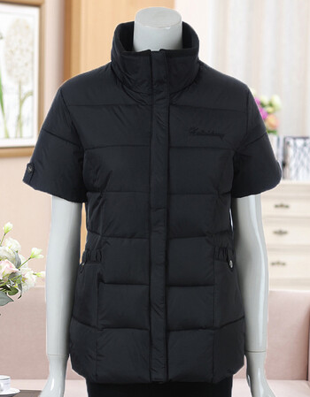 短袖中袖女装羽绒服中年妇女冬装棉半袖外套中老年秋装马甲妈妈上衣