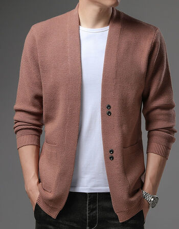 秋季新款针织衫毛衣男新款男士针织开衫春秋款中青年薄款外套潮流外穿