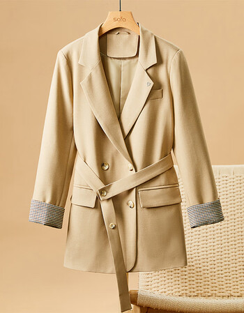 sofa沙发简约休闲小西服女2021秋季新款时尚潮流百搭显瘦翻袖西装外套