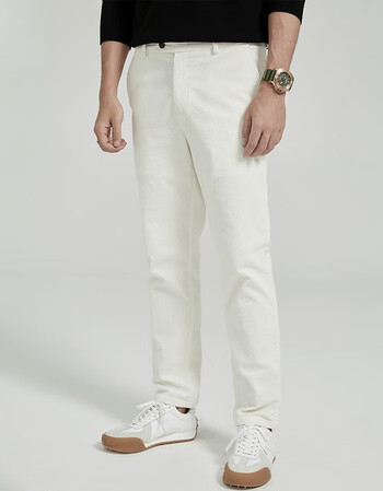 facecity米白色西装正装裤男士春秋新款商务休闲裤男生裤子工装裤白色