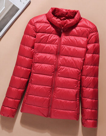 恒源祥羽绒服女轻薄短款连帽秋冬立领轻便修身薄款大号小个子女式保暖