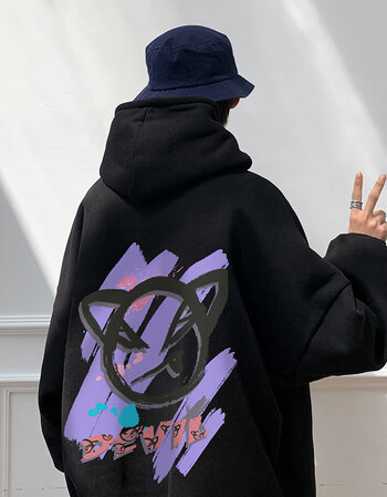 店小恶魔连帽卫衣男潮ins欧美嘻哈风春秋款大码宽松hiphop个性外套