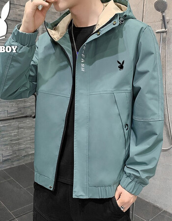 花花公子夹克男外套上衣男士春秋季薄款新款纯色棒球服