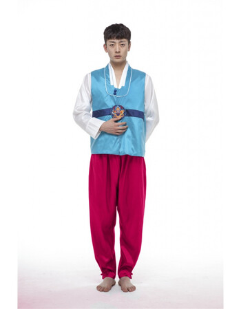 新品促销 新款韩国改良传统民族服饰朝鲜族服装大长今韩服男成人古装舞蹈演出服品质定制款男韩1号色175 92 L 图片价格