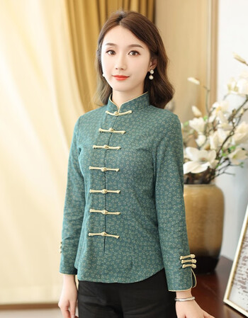 如意风秋季唐装女装中国风新款旗袍上衣女时尚长袖休闲民国风女装j79