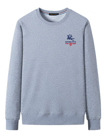 保罗骑士卫衣男2021秋冬季休闲男装长袖t恤宽松百搭简约大码圆领套头