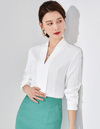 艾尚臣衬衫女士早春新款设计感小众法式时尚气质雪纺上衣甜美衬衣白