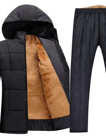 中老年加绒加厚棉衣带帽厚外套中年男装冬季棉袄棉服套装男sn8181棉衣