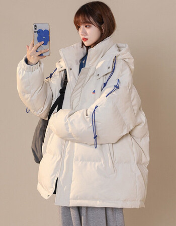 温莱蔓莎青少女高中生羽绒服初中生穿女面包服女生冬天韩版宽松学生穿