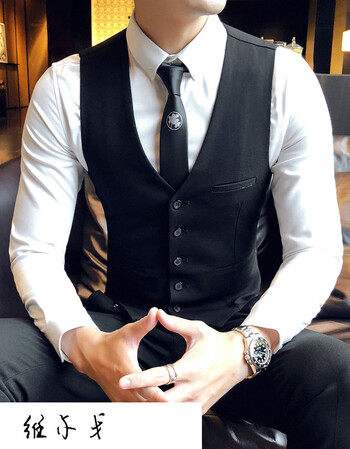 黑色马甲 裤子 衬衫 3xl