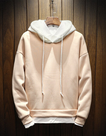 套头连帽卫衣男士春秋季韩版宽松长袖潮流上衣服运动外套 y40浅卡其色