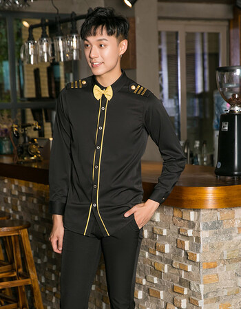 ktv服务员工作服长袖 夜场夜总会服务生服装男冬装酒吧工作服定制系列