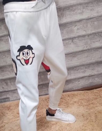 精神小伙裤子男长裤修身小脚裤网红同款束脚休闲裤 大旺仔休闲裤白色