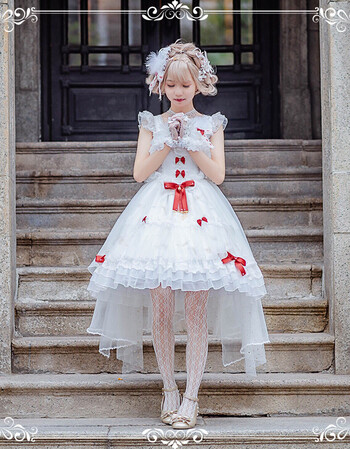 2019新款 lolita 裙日常纯白长款洛丽塔洋装lolita花嫁轻婚纱宫廷新娘