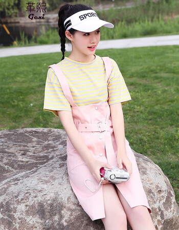 革熙背带裙高初中生少女装连衣裙女夏装2019新品小清新高中学生条纹