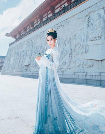 汉服女菩提雪慈航净唐装齐胸襦裙改良汉元素古装仙女日常 慈航净上衣