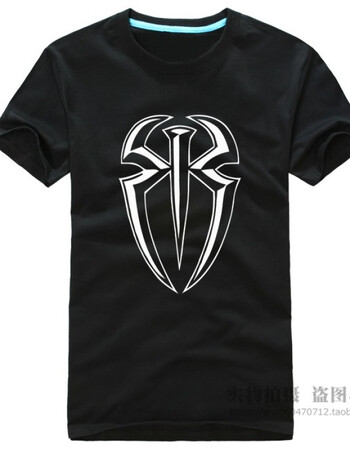 夏男装朋克罗曼雷恩斯迪安格斗毒蛇短袖t恤休闲黑白打底 罗曼黑 s