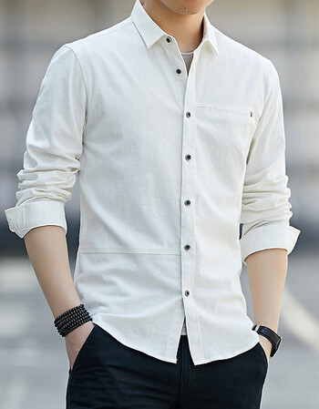 太平鸟男装白衬衫男长袖韩版春夏季商务休闲棉免烫男士衬衣青年职业