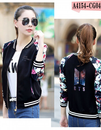 bts弹少年团女式夹克美剧女装外套 a黑色 s