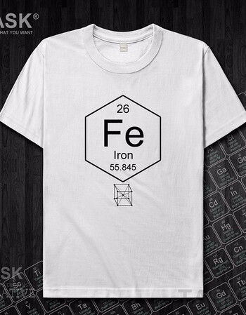Task 化学元素铁fe周期表符号iron个性创意休闲短袖t恤男女夏定制升级款短袖白色xs 40 50公斤 图片价格品牌报价 京东