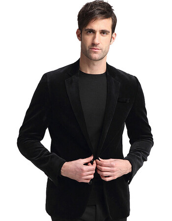 春秋季欧美男装棉平绒西服上衣男士商务休闲西装胖子加大码 a款黑色