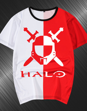 光环光晕halo游戏短袖t恤韩版男学生休闲半袖夏季宽松大码上衣服 白
