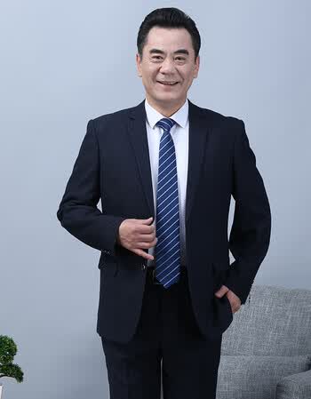 装男休闲宽松西服婚礼40-50岁 深蓝竖纹上衣 裤子秋冬 标准版180码