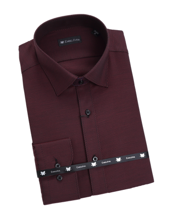 choya蝶矢男装衬衫2019冬季ssp免烫系列深红色42