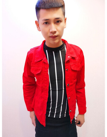 男精神小伙外套网红夹克韩版潮流百搭帅学生ins火风衣 纯色夹克红色 s