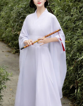 古装女汉服襦裙仙女飘逸清新淡雅仙气古风大广袖舞蹈服装陶亦妗白色s
