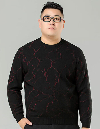 【男神价】大码男士冬装加绒t恤胖子加肥加大圆领保暖衣胖男大号加厚