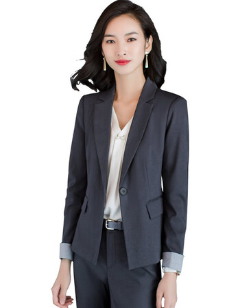 职业装套装女2018新款正装长袖时尚气质灰色西服女士西装ol工作服