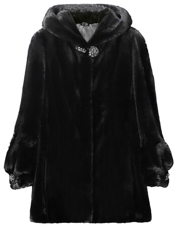 貂皮大衣衣女海宁皮草外套女2018冬季新款进口水貂毛皮草带帽修身显瘦