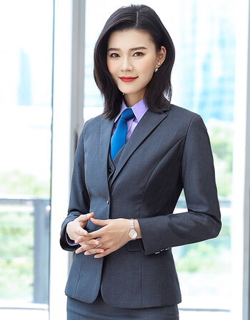 西装女装女士工作服 (女)灰色西装 衬衫 裤子 2xl(裤子请联系客服)